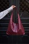 Women's Large Size Botte Pattern Shoulder Bag Burgundy Nisan Akyol Bag - 4