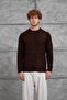 Men's Knitwear Mrk Cycling Collar Knit Brown Oversize Knitwear Fabric - 3