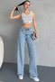 Çnr Miya Women's High Waist Palazzo Jeans New - 3