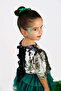 Sparkly Sequined Crop Blouse and Tiered Tulle Skirt 2 Piece Set - 3