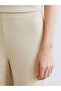Lcw Vision Beige Wide Leg Women's Sweatpants with Elastic Waist - 3