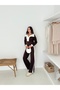 Modal Fabric Training Suit Wide Legs with Clutch Collar Button Strip Detail