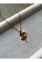 Rose Detailed Real Pearl Steel Necklace Handmade