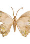 Butterfly Figurine, Glitter, Champagne - White Pearl Detail, with Clasp, 24X9 cm - 2