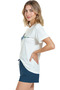 Women's White Relaxed Fit 100% Cotton T-Shirt – Reflecting Tree Watercolor Miniature Printed - 2
