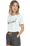 Women's White Relaxed Fit 100% Cotton T-Shirt – Minimal Park Sketch and Pavilion Illustration - 4
