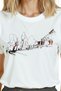 Women's White Relaxed Fit 100% Cotton T-Shirt – Minimal Park Sketch and Pavilion Illustration - 7