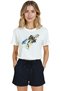 Women's White Relaxed Fit 100% Cotton T-Shirt – Ink & Watercolor Music Note Printed - 6