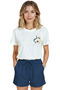 Women's White Relaxed Fit 100% Cotton T-Shirt – Thin Line Portrait Printed - 5