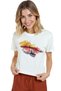 Women's White Relaxed Fit 100% Cotton T-Shirt – Sunset Lake Landscape Printed - 3