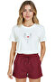 Women's White Relaxed Fit 100% Cotton T-Shirt – Thin Line‑Art Hands & Red Lips Printed