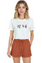 Women's White Relaxed Fit 100% Cotton T-Shirt – Watercolor Dance Figures Printed