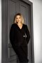 Women's Black Color Gold Buttoned Asymmetrical Cut Velvet Jacket - 7