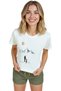 Women's White Relaxed Fit 100% Cotton T-Shirt – Mountaineer & Dog Illustration - 3