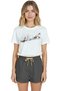 Women's White Relaxed Fit 100% Cotton T-Shirt – Minimal Park Sketch and Pavilion Illustration