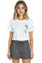 Women's White Relaxed Fit 100% Cotton T-Shirt – Thin Ink & Minimal Abstract Graphic Printed