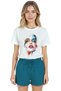 Women's White Relaxed Fit 100% Cotton T-Shirt – Colorful Watercolor Face Printed - 5