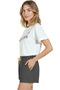 Women's White Relaxed Fit 100% Cotton T-Shirt – Minimal Park Sketch and Pavilion Illustration - 2