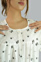 Printed Cotton Black and White Nighty - Round Neck - 6
