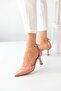 Somo Patent Leather 7 cm Belted Pointed Toe Stiletto Thin Heel Women's Shoes