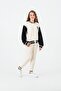 Collar Ribbed Front Embroidered Bottom Embroidered Girls' College Tracksuit Set - 4