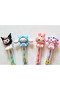 4 Pieces 4 Colors Kuromi Emoji Characters Snap Egg Pencil - 2