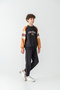 Long Beach Printed Top Sweat Sleeves Paneled Boys Bottom Top Tracksuit Set - 4