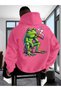 Men's Casual Hooded Sweatshirt with Frog Graphic Print
