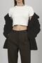 Women's Plush Buttoned Pocket Teddy Shirt Collar Warm Soft Winter Coat Black - 5