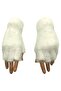 Winter Ecru Soft Textured Fingerless Cut-Out Half-Finger Plush Comfortable Use Gloves Soft Gloves - 4