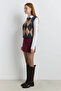 Cherry Rot Burgundy Belted Mini Shorts Skirt - 2