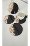 Epoxy Black Gold Foil Round Coaster Set of 4 - 4