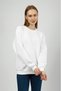 Women's Basic Cotton Fleece-Lined Crew Neck Sweatshirt White - 5