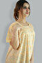 Printed Cotton Yellow Nighty - Round Neck - 4