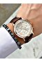 Brown Leather Cord Roman Numeral Original Lock Function Men's Wristwatch + Bracelet as a Gift - 2