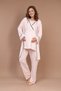 100% Cotton Long Sleeve Dressing Gown Piped Maternity Pajama Set - 2