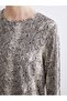 Crew Neck Patterned Blouse - 3
