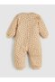 Beige 2.5 Tog Crew Neck Long Sleeve Baby Girl Jumpsuit - 3