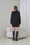 Women's Long Sleeves Self Textured Crew Neck Tunic Oversized Stylish Winter Knitwear Sweater Dress with Pockets - 6