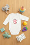Cute Animals Themed Pink Dinosaur Print Bodysuit with Snap Fasteners Printed Baby Bodysuit
