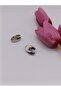 Silver Color,''C'' Shape Metal Button, 3 Pieces