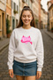 Pink Heart Printed Youth Cut 3-Thread Crew Neck Sweatshirt (Size S/M- M/L) - 2