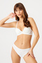 Patterned Ecru Underwire Padded Corded Fabric Bra Set