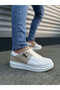 Jy155 Warrior Lace-Up & Zip Skin Suede Men's Casual Sneaker Shoes Csbt - White/Cream