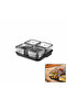 4-Compartment Acrylic Practical Leak-Proof Breakfast Set with Lid and Tray