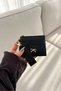 Shiny Faux Leather Card Holder with Bow Detail