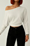 Women's White Off-Shoulder Modal Textured Blouse - 3