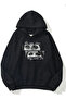 'You Can'T Lie' Printed Women/Men Unisex Oversized Hooded 3-Thread Black-Grey Sweatshirt