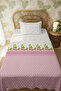 100% Cotton Thin Lace Flower Patterned Single Pique Set - 3