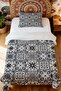 100% Cotton Gothic Floral Tile Patterned Single Pike Set - 2